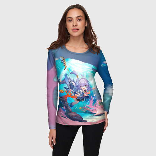 Женский лонгслив Байлу электрический тип / 3D-принт – фото 3