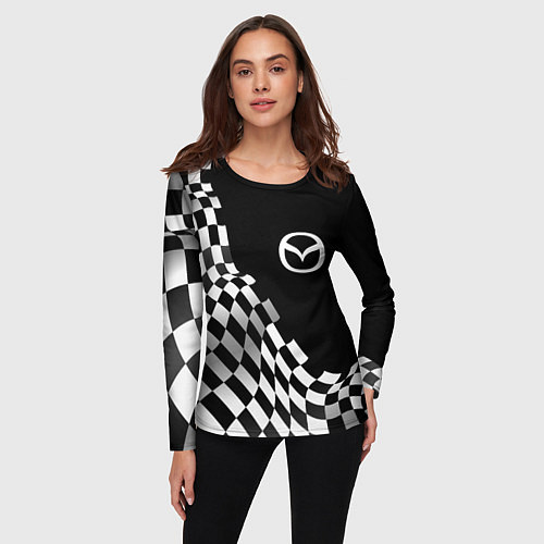 Женский лонгслив Mazda racing flag / 3D-принт – фото 3