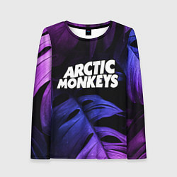 Лонгслив женский Arctic Monkeys neon monstera, цвет: 3D-принт