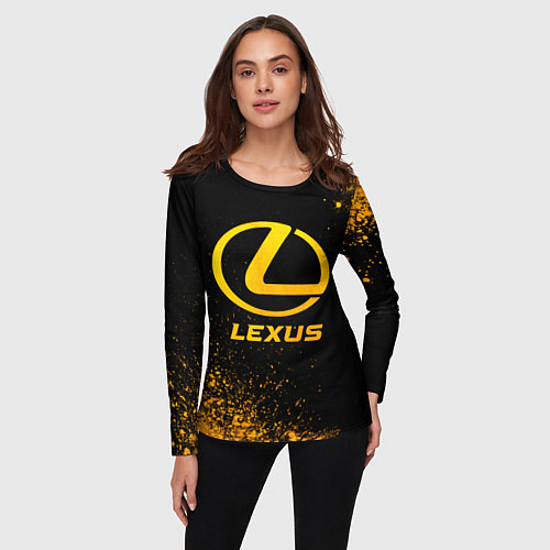 Женский лонгслив Lexus - gold gradient / 3D-принт – фото 3