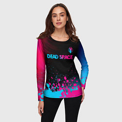 Лонгслив женский Dead Space - neon gradient: символ сверху, цвет: 3D-принт — фото 2