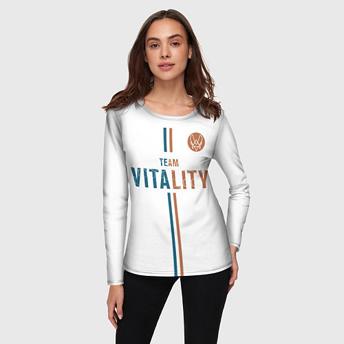 Женский лонгслив Форма Team Vitality white / 3D-принт – фото 3