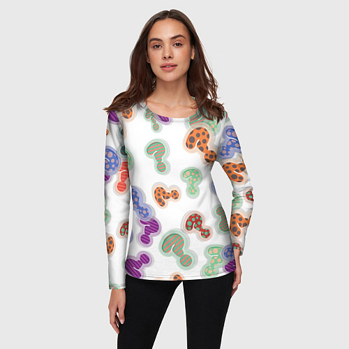 Женский лонгслив Вопросики / 3D-принт – фото 3