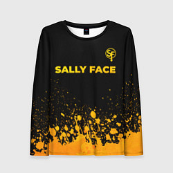 Лонгслив женский Sally Face - gold gradient: символ сверху, цвет: 3D-принт