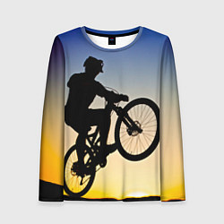 Лонгслив женский Прыжок велосипедиста, цвет: 3D-принт