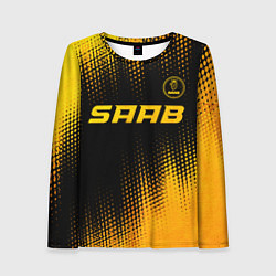 Женский лонгслив Saab - gold gradient: символ сверху