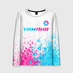 Лонгслив женский Yamaha neon gradient style: символ сверху, цвет: 3D-принт