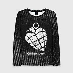 Лонгслив женский Green Day с потертостями на темном фоне, цвет: 3D-принт