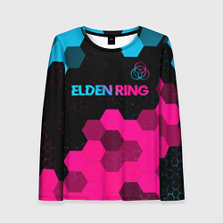 Лонгслив женский Elden Ring - neon gradient: символ сверху, цвет: 3D-принт