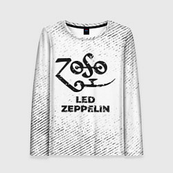 Лонгслив женский Led Zeppelin с потертостями на светлом фоне, цвет: 3D-принт