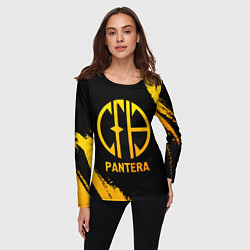 Лонгслив женский Pantera - gold gradient, цвет: 3D-принт — фото 2