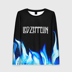 Лонгслив женский Led Zeppelin blue fire, цвет: 3D-принт
