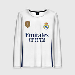 Лонгслив женский Родриго Реал Мадрид форма 2324 домашняя, цвет: 3D-принт