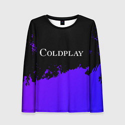 Женский лонгслив Coldplay purple grunge