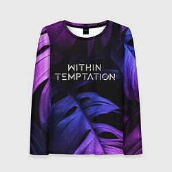 Лонгслив женский Within Temptation neon monstera, цвет: 3D-принт