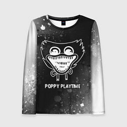 Лонгслив женский Poppy Playtime glitch на темном фоне, цвет: 3D-принт