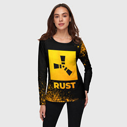 Лонгслив женский Rust - gold gradient, цвет: 3D-принт — фото 2