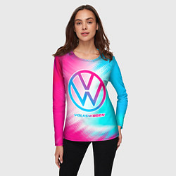 Лонгслив женский Volkswagen neon gradient style, цвет: 3D-принт — фото 2