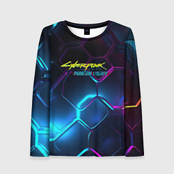 Лонгслив женский Neon cyberpunk logo, цвет: 3D-принт