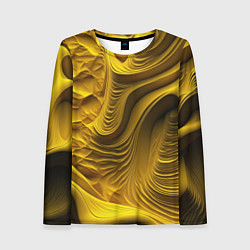 Лонгслив женский Объемная желтая текстура, цвет: 3D-принт
