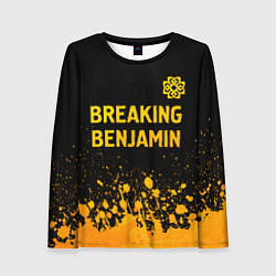 Лонгслив женский Breaking Benjamin - gold gradient: символ сверху, цвет: 3D-принт