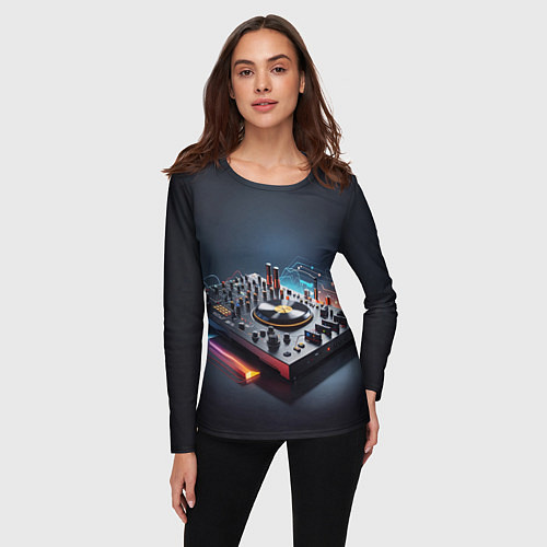 Женский лонгслив Диджейский пульт / 3D-принт – фото 3