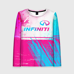 Лонгслив женский Infiniti neon gradient style: символ сверху, цвет: 3D-принт