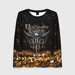 Лонгслив женский Baldurs Gate 3 logo dark gold logo, цвет: 3D-принт
