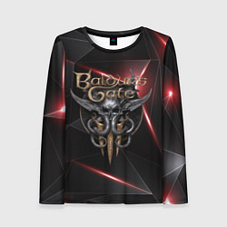 Лонгслив женский Baldurs Gate 3 logo black red, цвет: 3D-принт