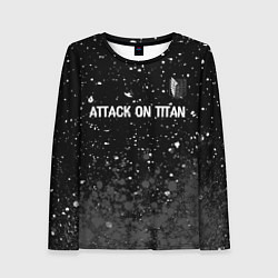 Лонгслив женский Attack on Titan glitch на темном фоне: символ свер, цвет: 3D-принт