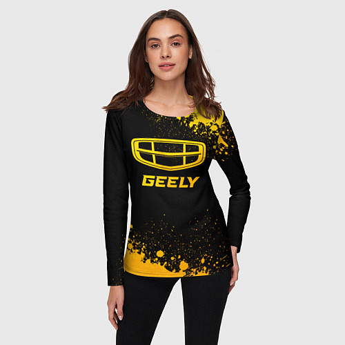 Женский лонгслив Geely - gold gradient / 3D-принт – фото 3