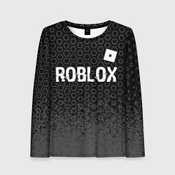 Лонгслив женский Roblox glitch на темном фоне: символ сверху, цвет: 3D-принт