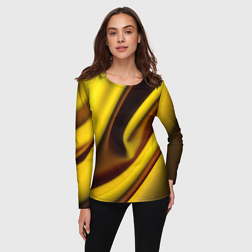 Женский лонгслив Желтая футболка / 3D-принт – фото 3