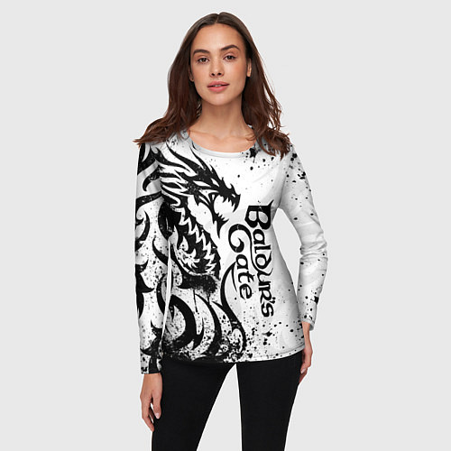 Женский лонгслив Балдурс гейт 3 - дракон / 3D-принт – фото 3