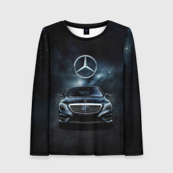 Лонгслив женский Mercedes Benz black, цвет: 3D-принт