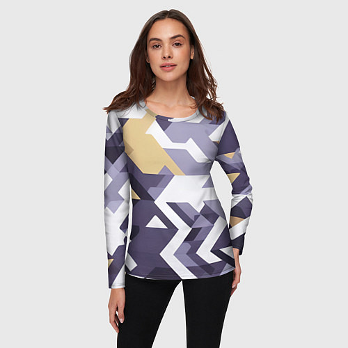 Женский лонгслив Абстрактный принт от нейросети / 3D-принт – фото 3