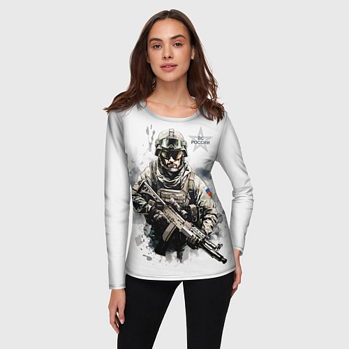 Женский лонгслив ВС России спецназ / 3D-принт – фото 3