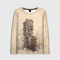 Лонгслив женский Иллюстрация футуристического дома, цвет: 3D-принт