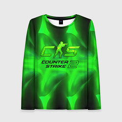 Лонгслив женский Counter strike 2 green logo, цвет: 3D-принт
