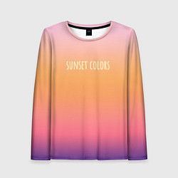 Лонгслив женский Sunset colors градиент, цвет: 3D-принт