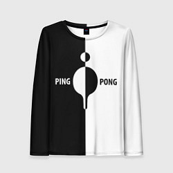 Женский лонгслив Ping-Pong черно-белое