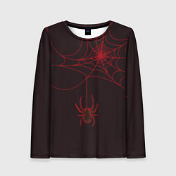 Лонгслив женский Красная паутина, цвет: 3D-принт