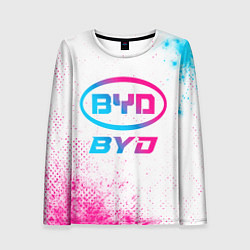 Лонгслив женский BYD neon gradient style, цвет: 3D-принт