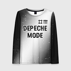 Лонгслив женский Depeche Mode glitch на светлом фоне: символ сверху, цвет: 3D-принт