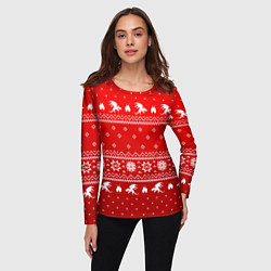 Лонгслив женский Свитер с драконами - паттерн, цвет: 3D-принт — фото 2