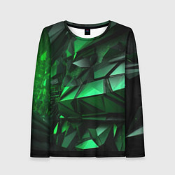 Женский лонгслив Green abstract