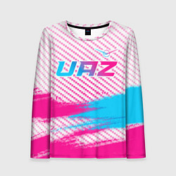 Лонгслив женский UAZ neon gradient style посередине, цвет: 3D-принт