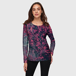 Лонгслив женский Абстракция - аметистовый ирис, цвет: 3D-принт — фото 2