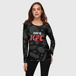 Лонгслив женский Боец KFC на фоне бургеров, цвет: 3D-принт — фото 2