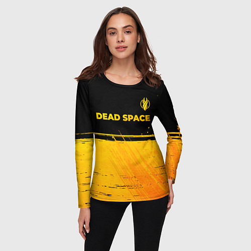Женский лонгслив Dead Space - gold gradient посередине / 3D-принт – фото 3
